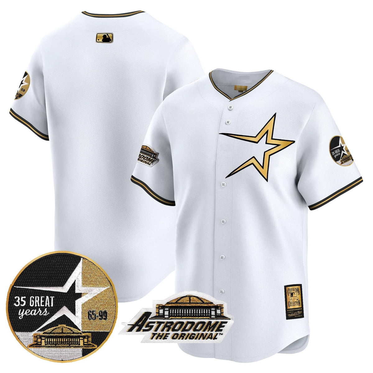 HA 1999 Throwback 35th & Astrodome Patch Vapor Premier Limited Jersey - Stitched