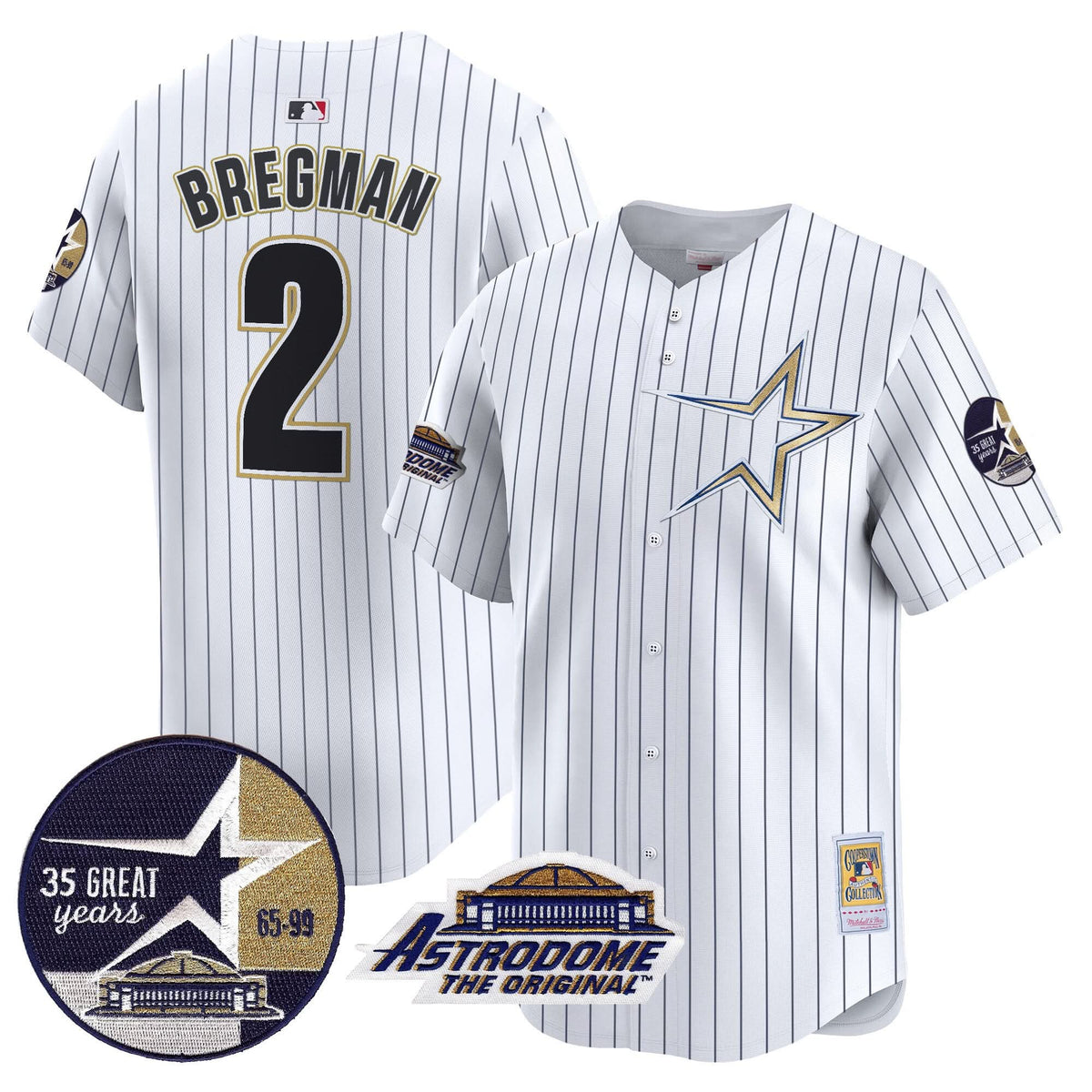 HA 1999 Throwback 35th & Astrodome Patch Vapor Premier Limited Jersey - Stitched