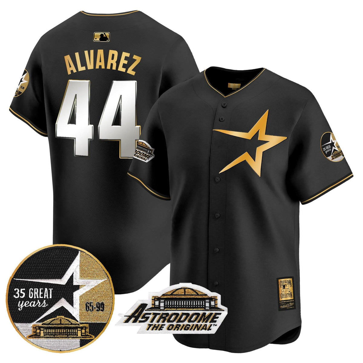 HA 1999 Throwback 35th & Astrodome Patch Vapor Premier Limited Jersey - Stitched