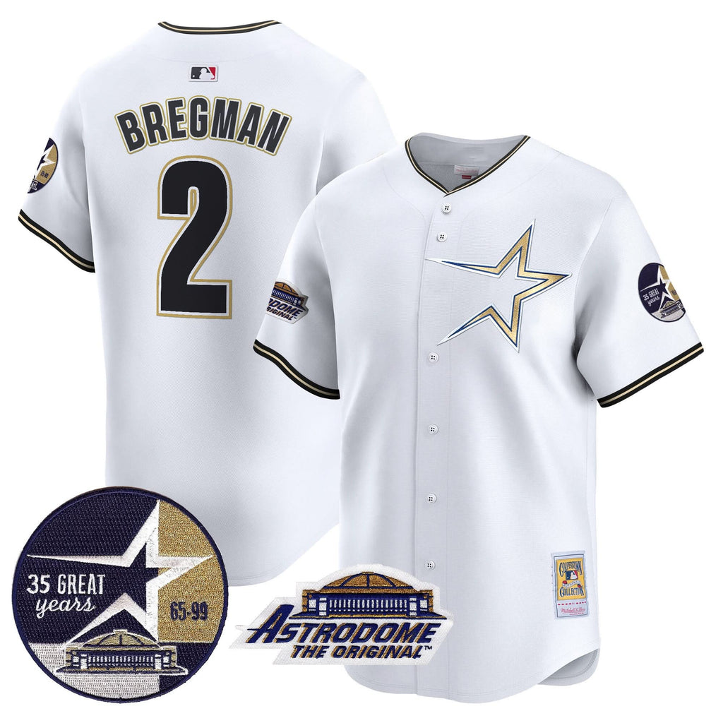 HA 1999 Throwback 35th & Astrodome Patch Vapor Premier Limited Jersey - Stitched