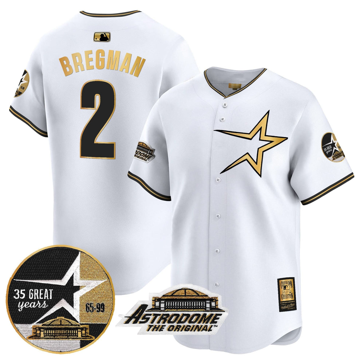 HA 1999 Throwback 35th & Astrodome Patch Vapor Premier Limited Jersey - Stitched