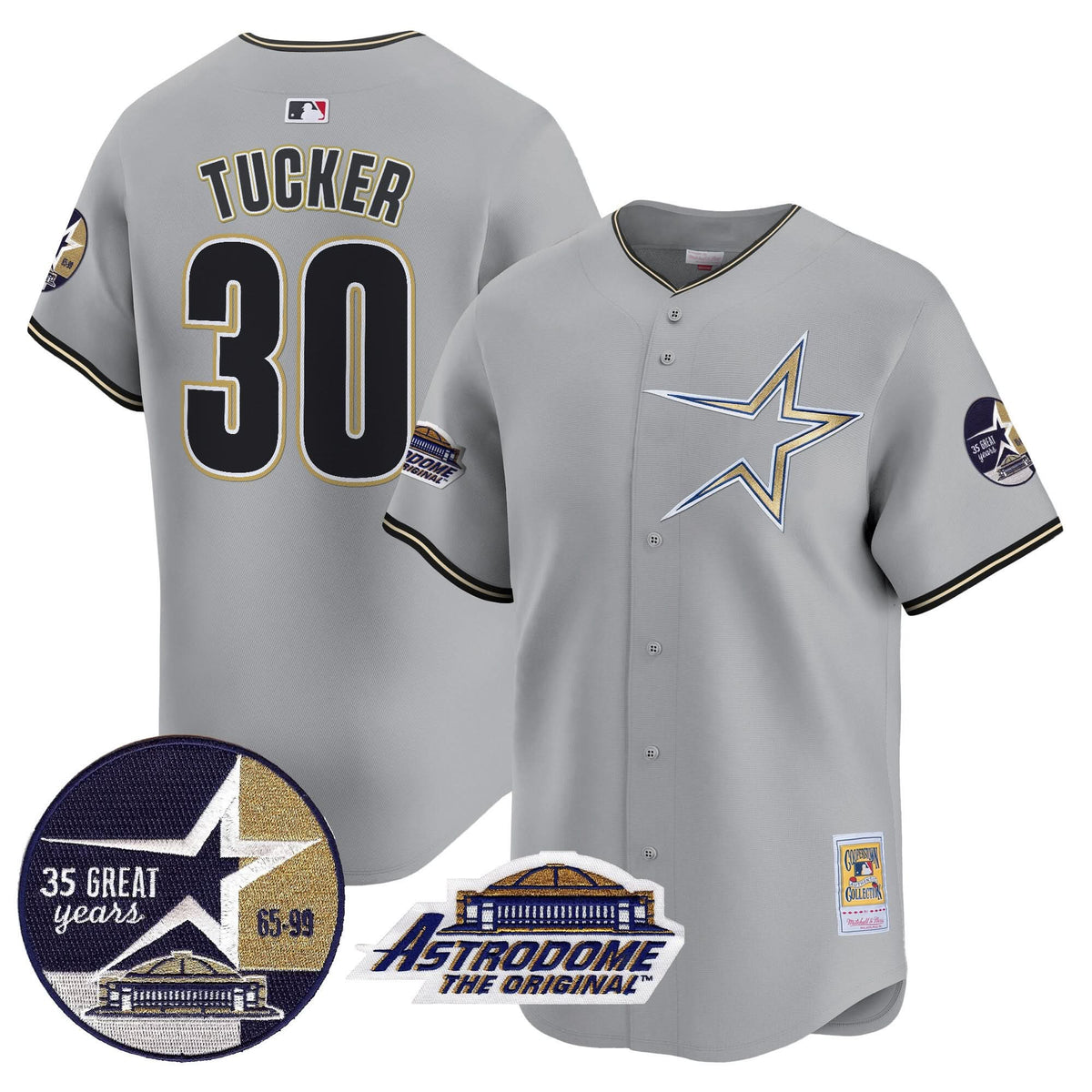 HA 1999 Throwback 35th & Astrodome Patch Vapor Premier Limited Jersey - Stitched
