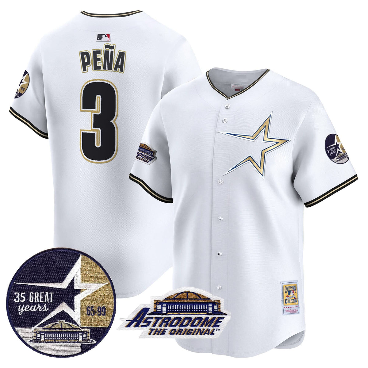 HA 1999 Throwback 35th & Astrodome Patch Vapor Premier Limited Jersey - Stitched