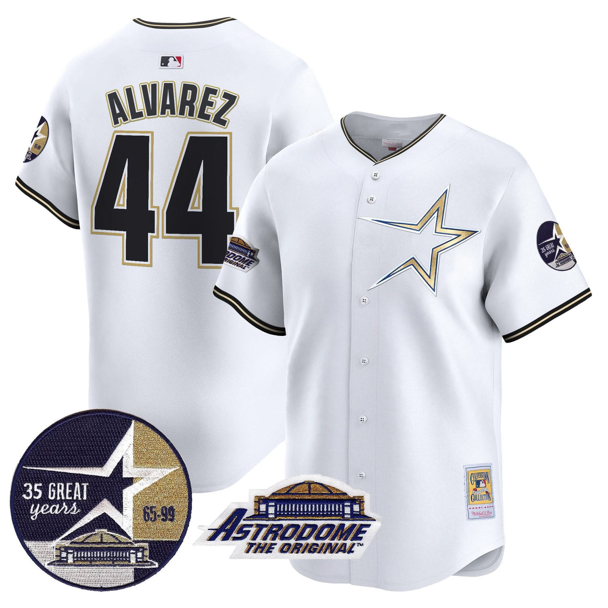 HA 1999 Throwback 35th & Astrodome Patch Vapor Premier Limited Jersey - Stitched