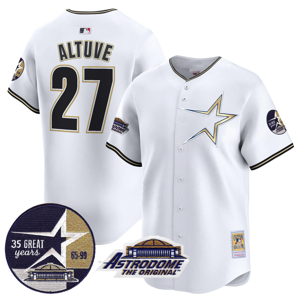 HA 1999 Throwback 35th & Astrodome Patch Vapor Premier Limited Jersey - Stitched