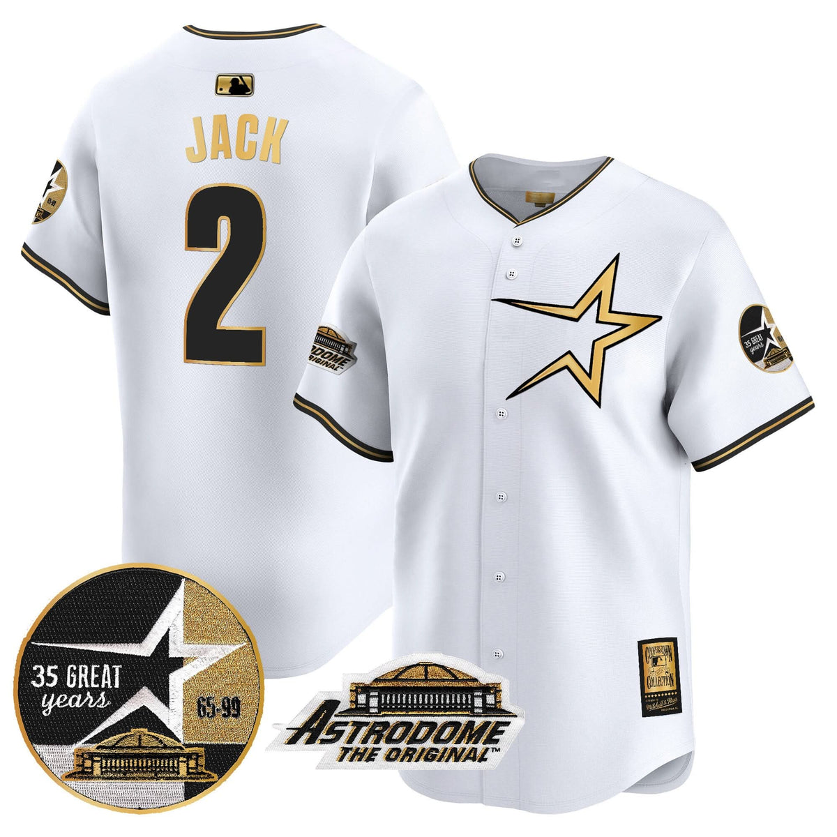 HA 1999 Throwback 35th & Astrodome Patch Vapor Premier Limited Jersey - Stitched
