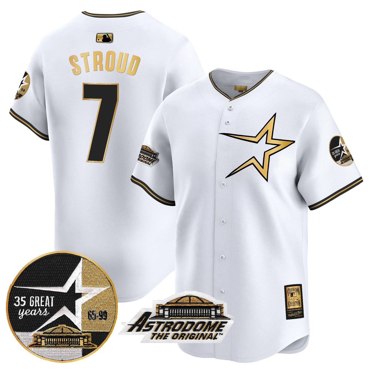 HA 1999 Throwback 35th & Astrodome Patch Vapor Premier Limited Jersey - Stitched
