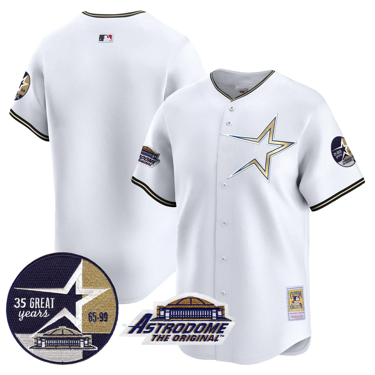 HA 1999 Throwback 35th & Astrodome Patch Vapor Premier Limited Jersey - Stitched