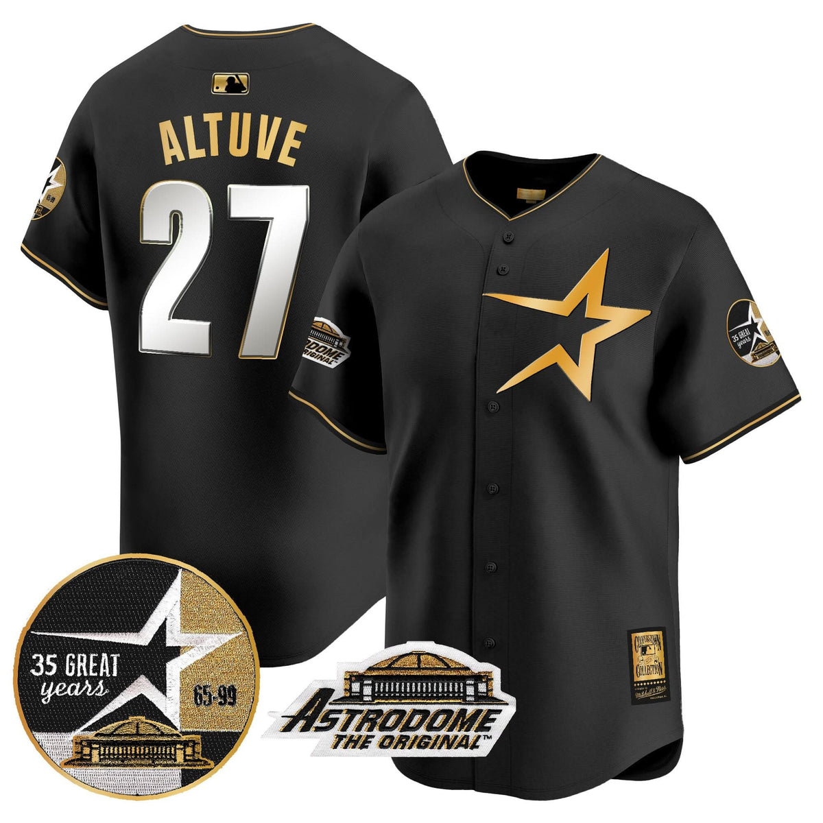 HA 1999 Throwback 35th & Astrodome Patch Vapor Premier Limited Jersey - Stitched