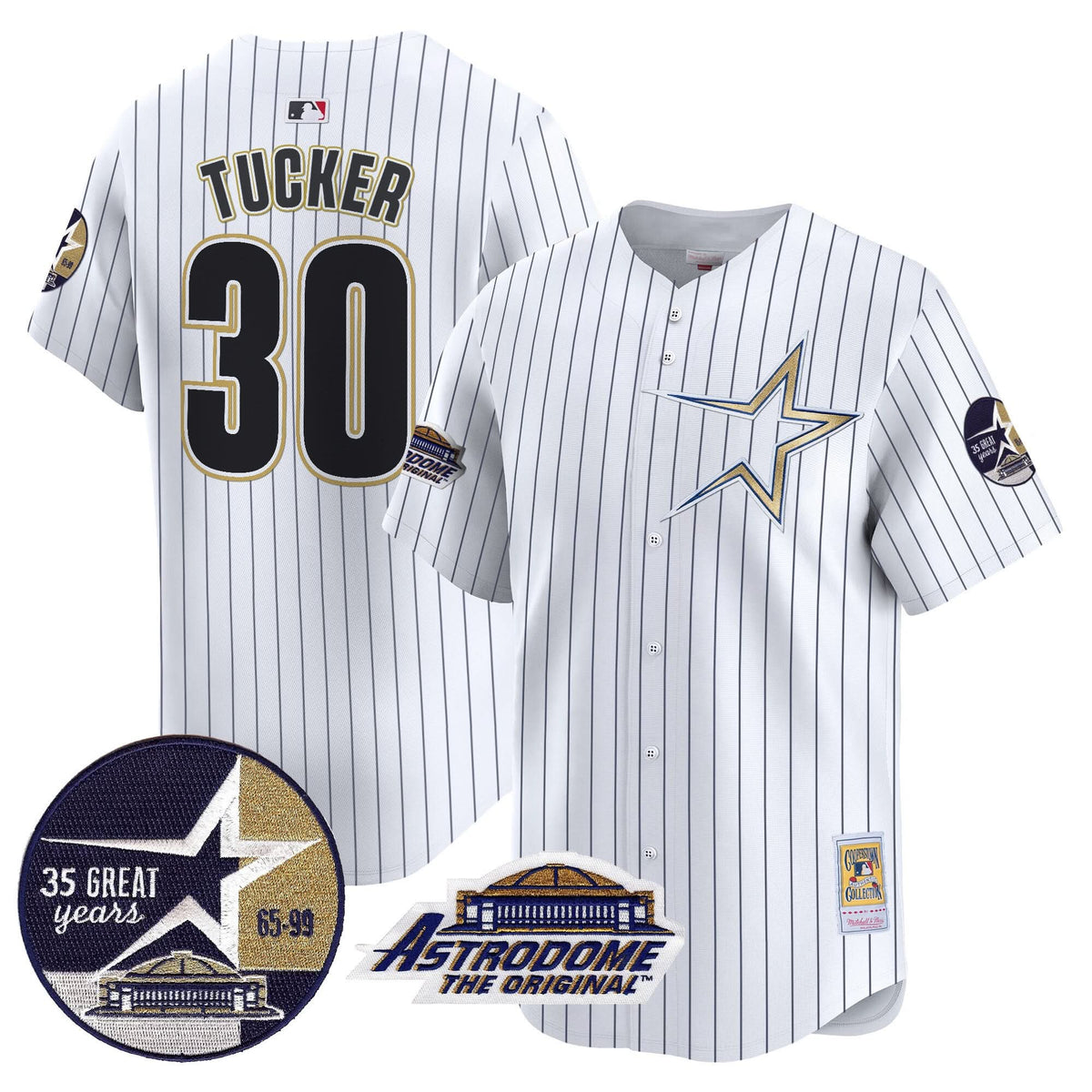 HA 1999 Throwback 35th & Astrodome Patch Vapor Premier Limited Jersey - Stitched