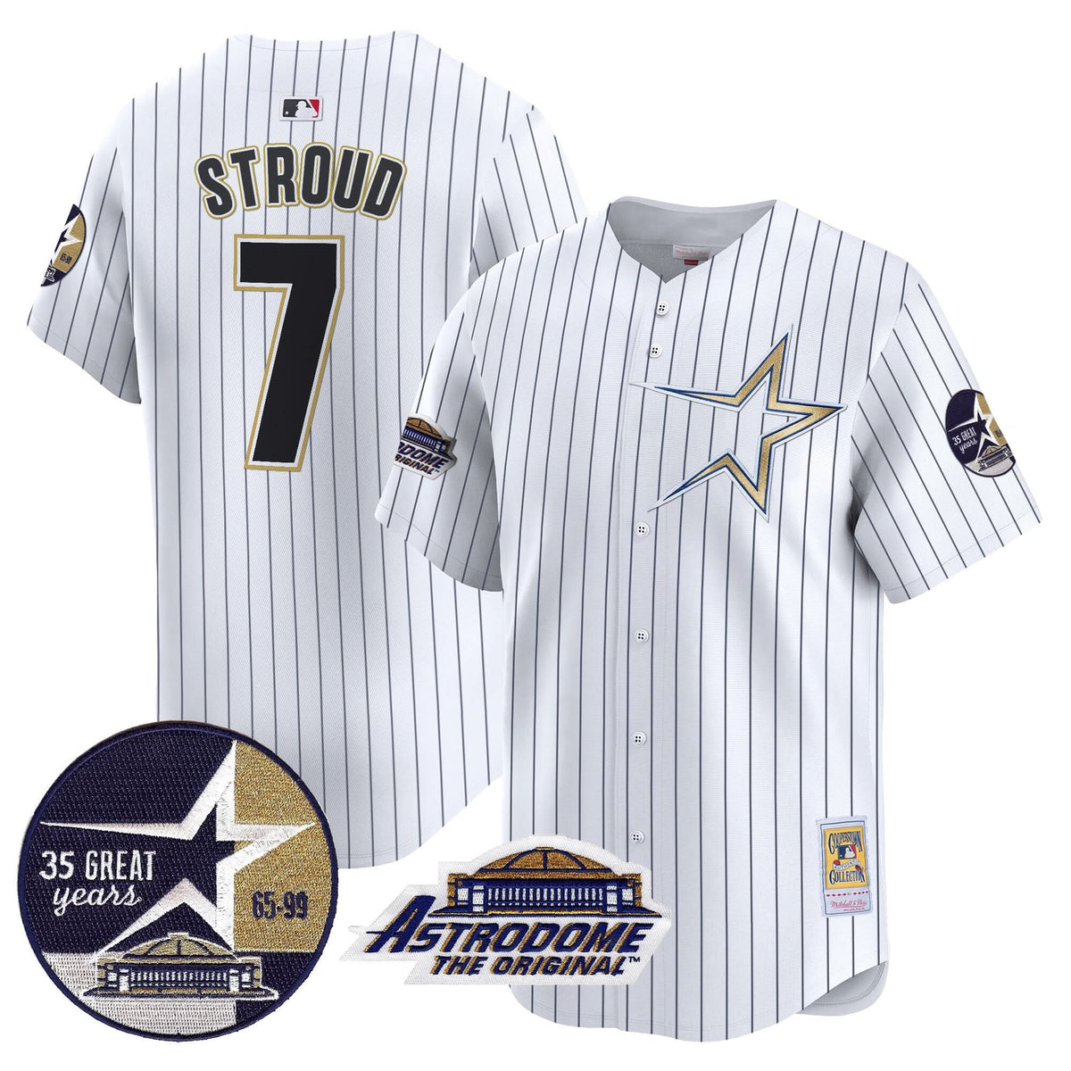HA 1999 Throwback 35th & Astrodome Patch Vapor Premier Limited Jersey - Stitched