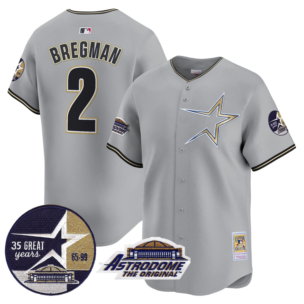 HA 1999 Throwback 35th & Astrodome Patch Vapor Premier Limited Jersey - Stitched