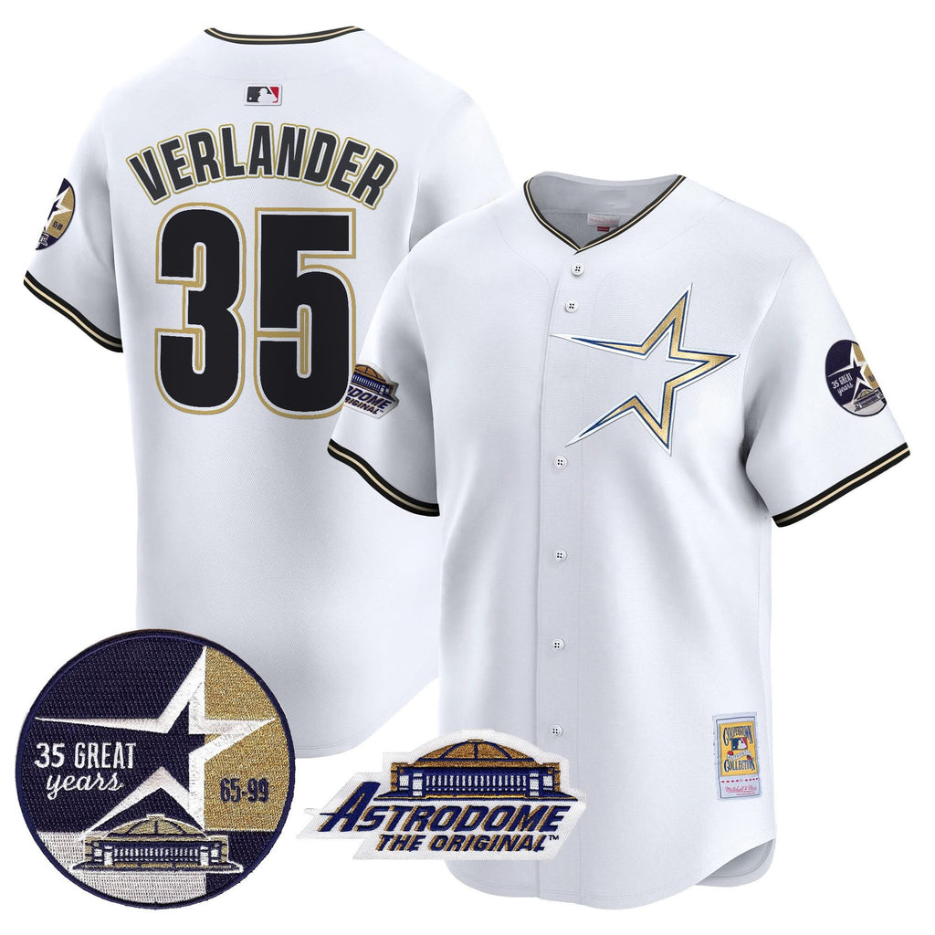 HA 1999 Throwback 35th & Astrodome Patch Vapor Premier Limited Jersey - Stitched