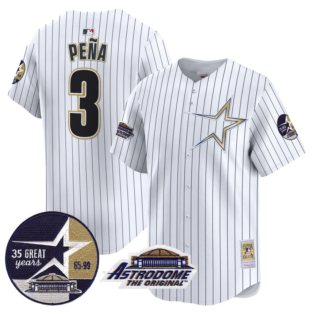 HA 1999 Throwback 35th & Astrodome Patch Vapor Premier Limited Jersey - Stitched