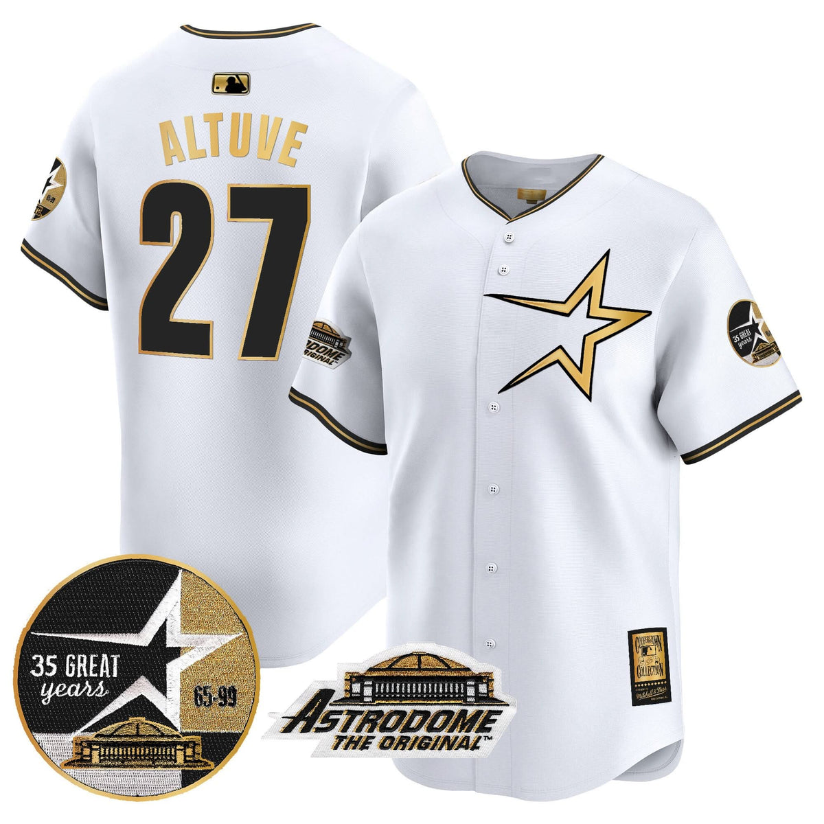HA 1999 Throwback 35th & Astrodome Patch Vapor Premier Limited Jersey - Stitched