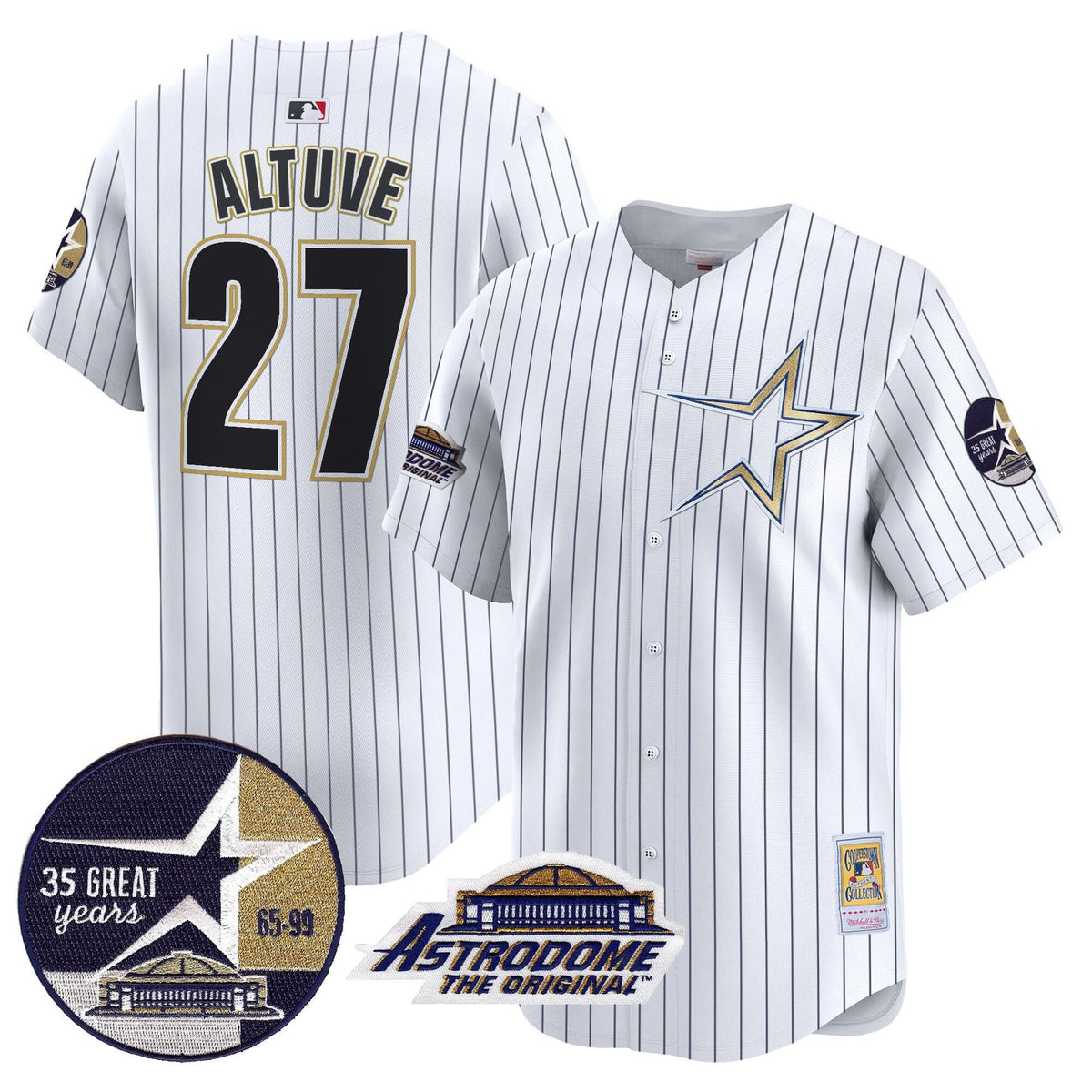 HA 1999 Throwback 35th & Astrodome Patch Vapor Premier Limited Jersey - Stitched
