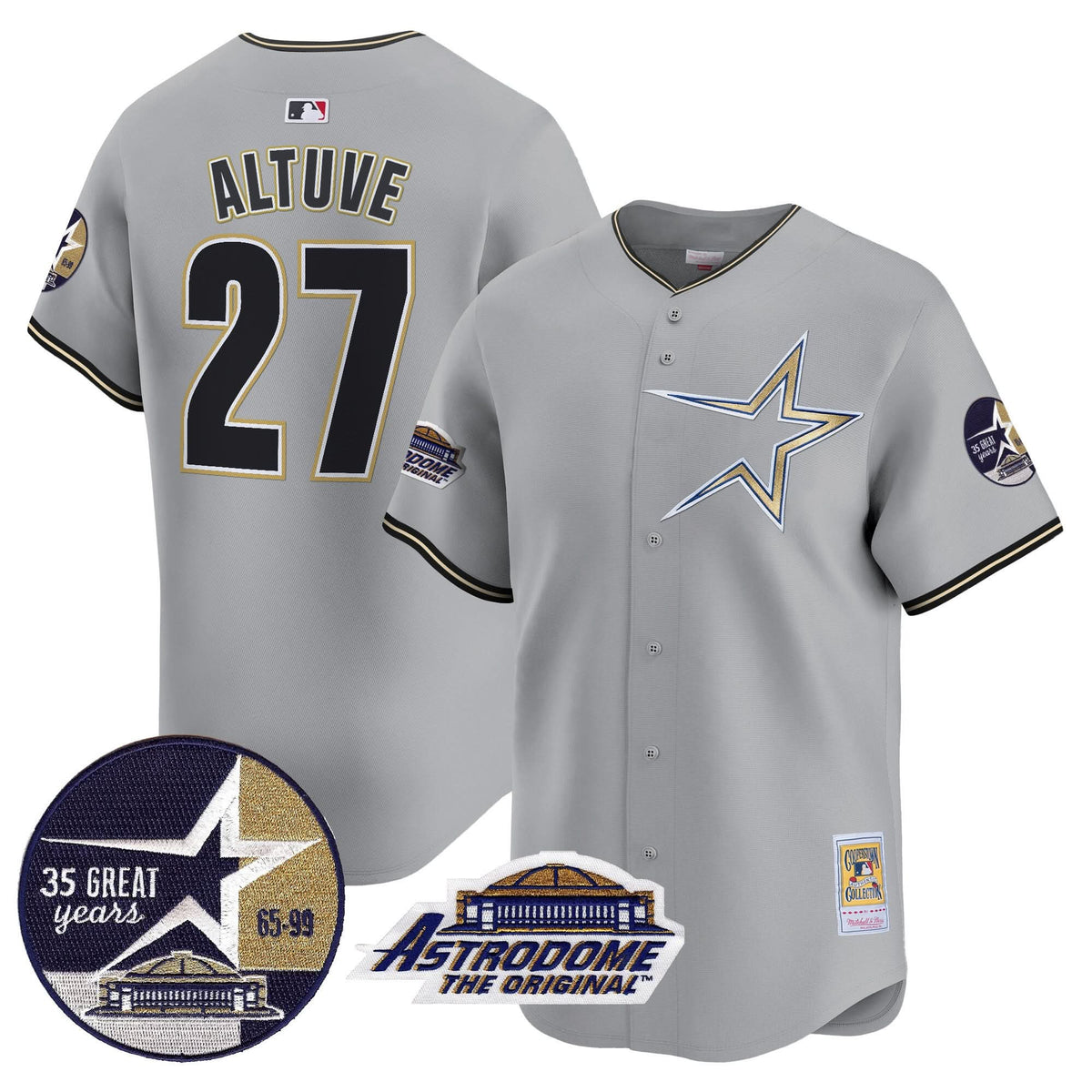 HA 1999 Throwback 35th & Astrodome Patch Vapor Premier Limited Jersey - Stitched