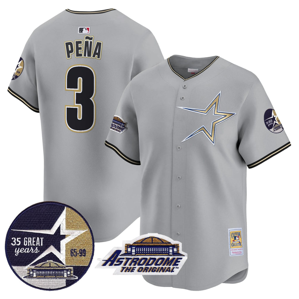 HA 1999 Throwback 35th & Astrodome Patch Vapor Premier Limited Jersey - Stitched