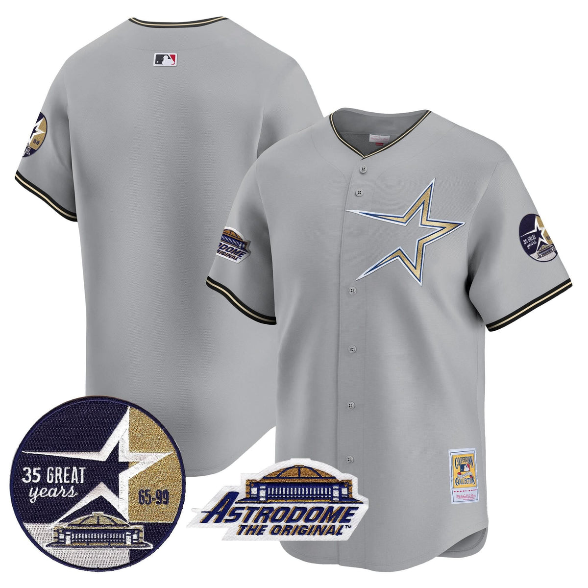HA 1999 Throwback 35th & Astrodome Patch Vapor Premier Limited Jersey - Stitched