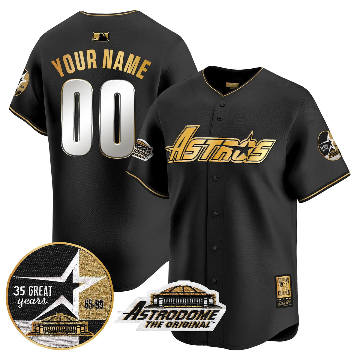 HA 1999 Throwback 35th & Astrodome Patch Vapor Premier Limited Custom Jersey V3 - Stitched