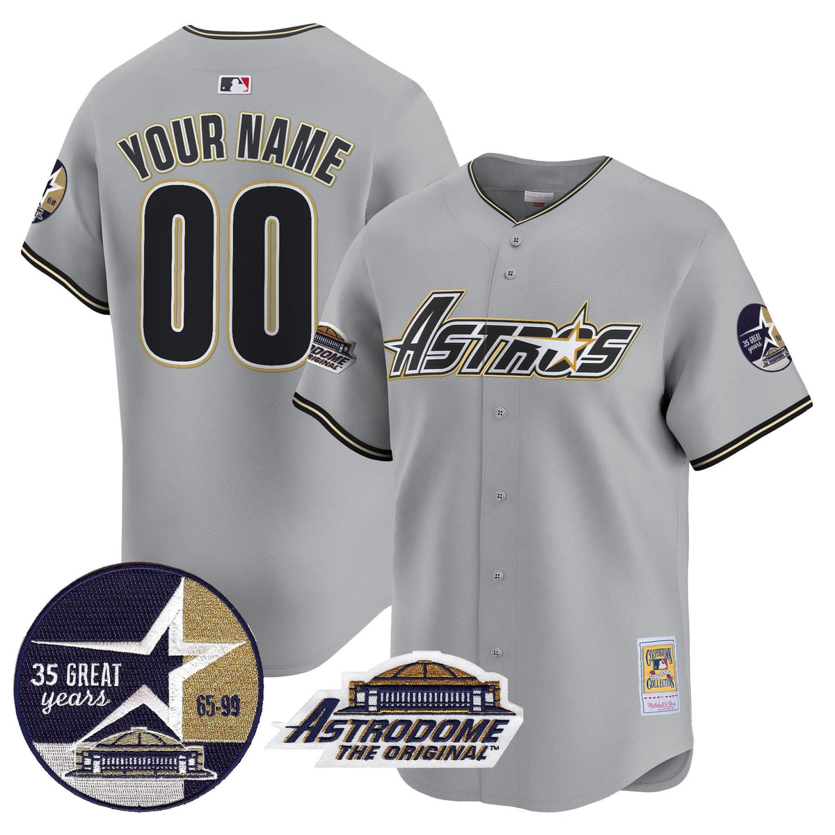 HA 1999 Throwback 35th & Astrodome Patch Vapor Premier Limited Custom Jersey V3 - Stitched