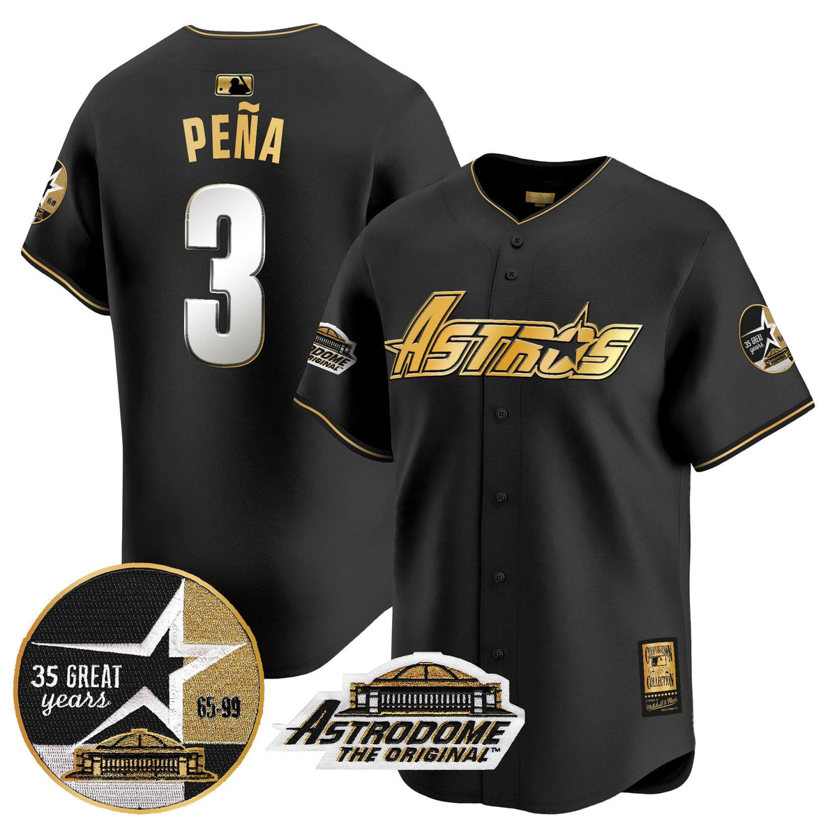 HA 1999 Throwback 35th & Astrodome Patch Vapor Premier Limited Jersey V3 - Stitched