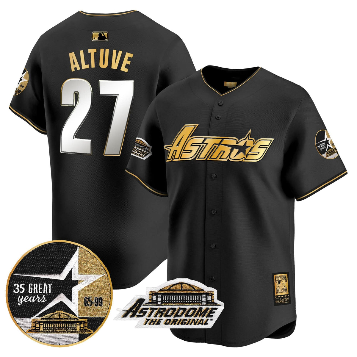 HA 1999 Throwback 35th & Astrodome Patch Vapor Premier Limited Jersey V3 - Stitched