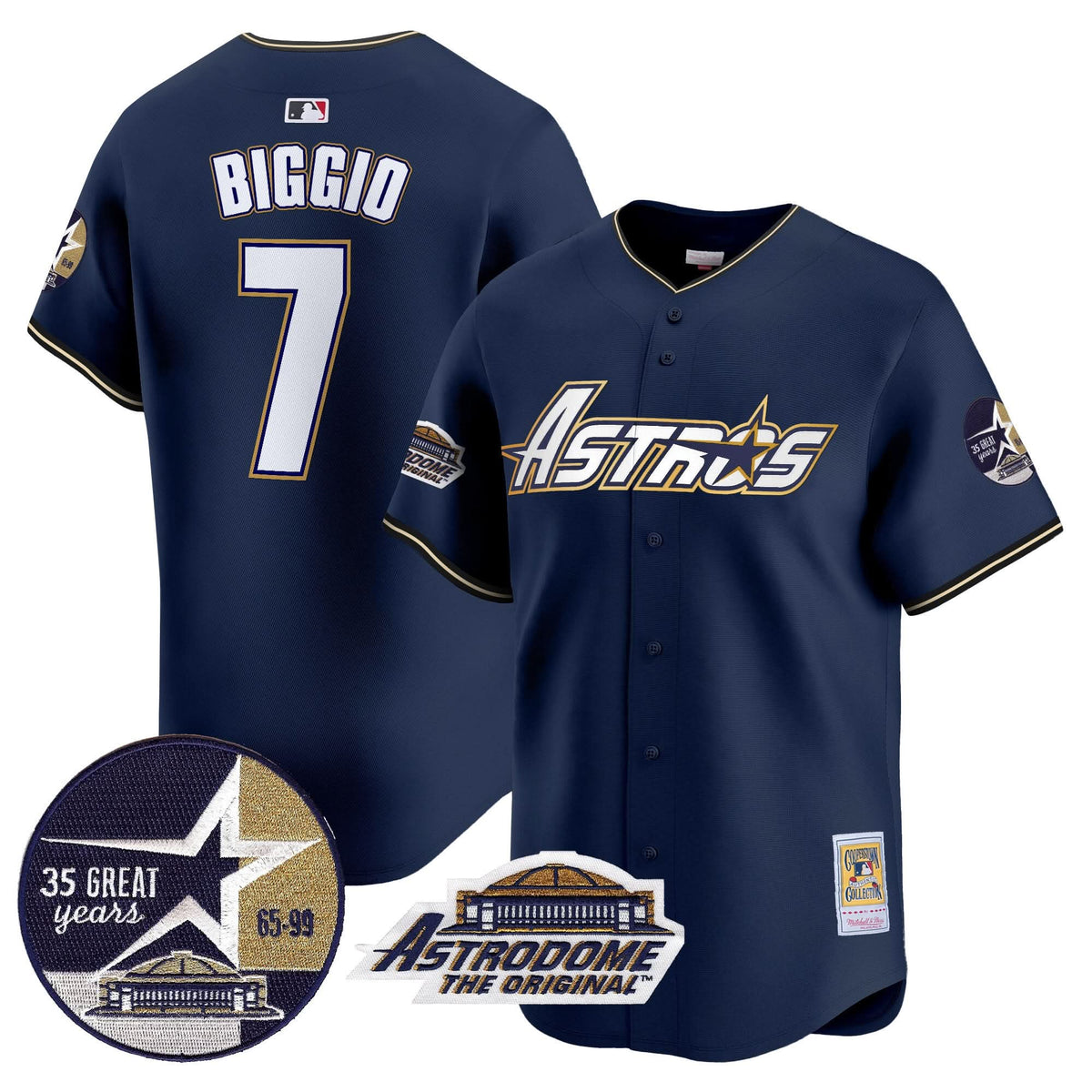 HA 1999 Throwback 35th & Astrodome Patch Vapor Premier Limited Jersey V3 - Stitched