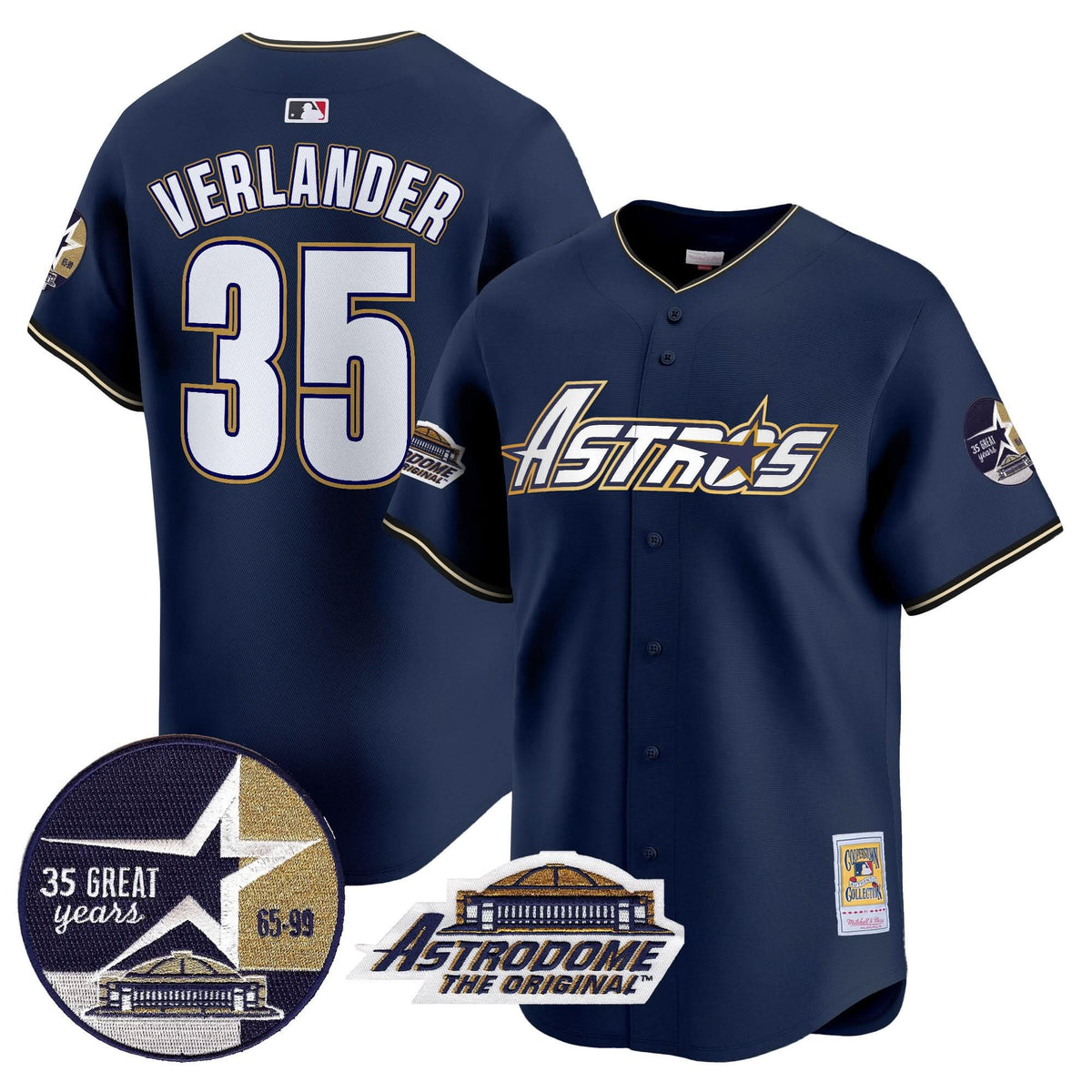 HA 1999 Throwback 35th & Astrodome Patch Vapor Premier Limited Jersey V3 - Stitched