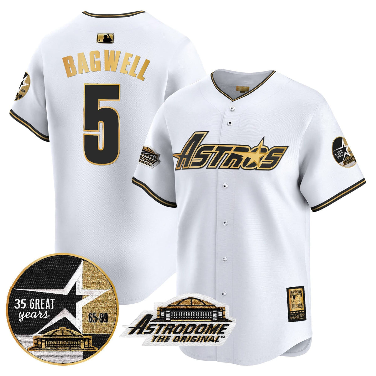 HA 1999 Throwback 35th & Astrodome Patch Vapor Premier Limited Jersey V3 - Stitched