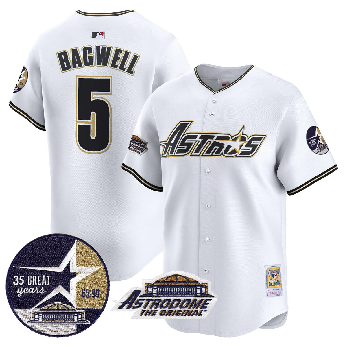 HA 1999 Throwback 35th & Astrodome Patch Vapor Premier Limited Jersey V3 - Stitched