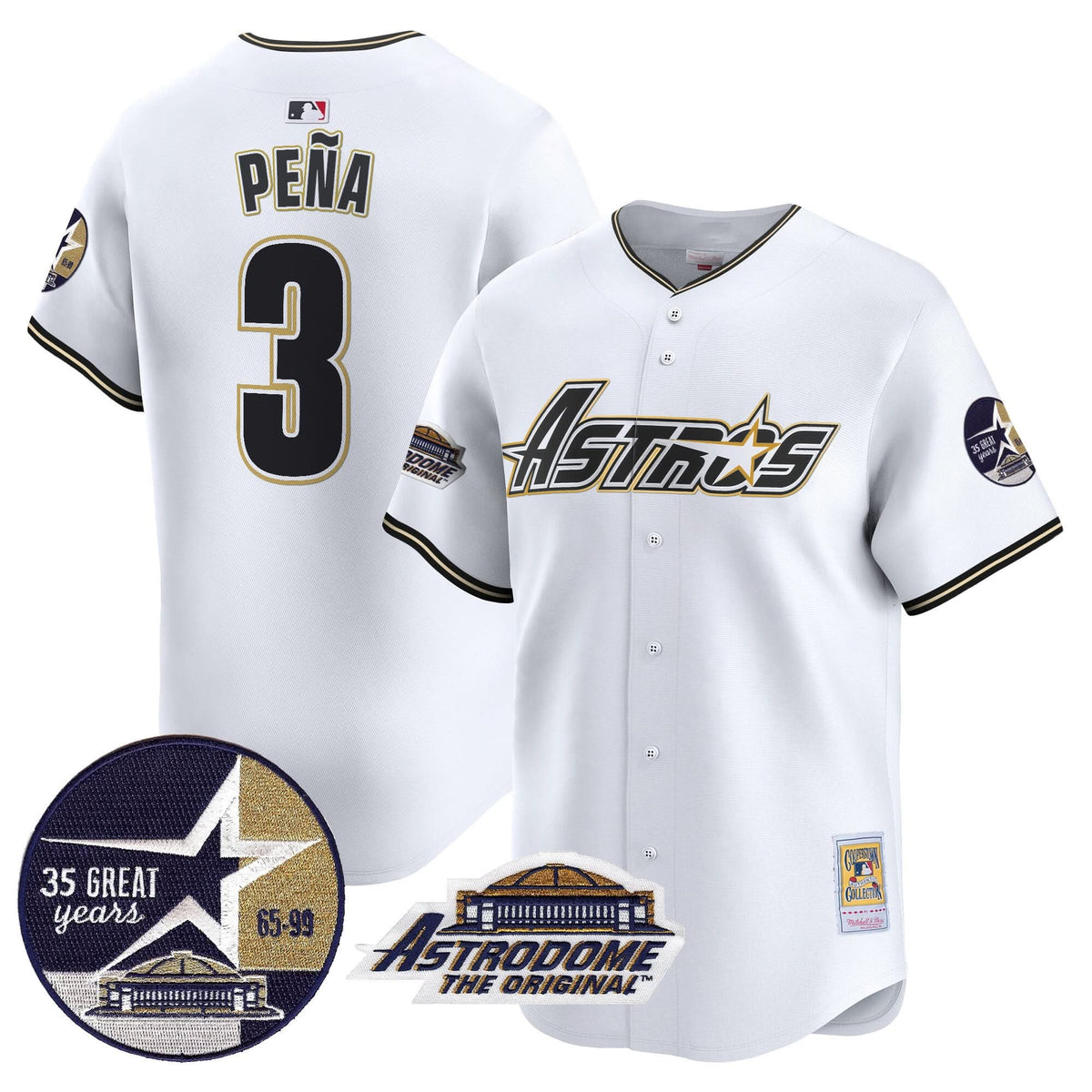 HA 1999 Throwback 35th & Astrodome Patch Vapor Premier Limited Jersey V3 - Stitched