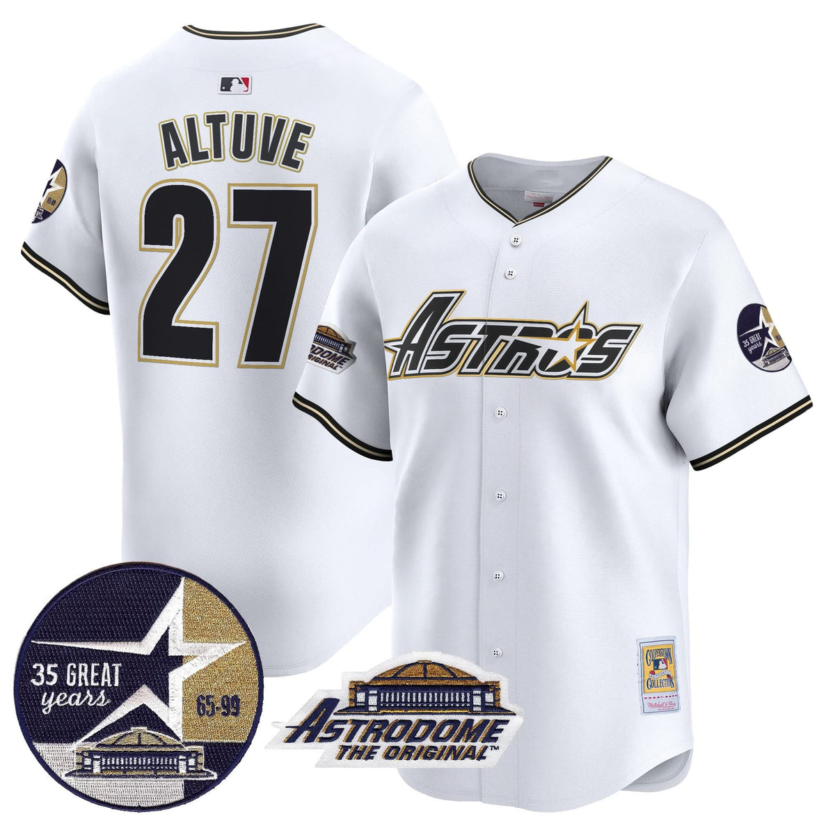 HA 1999 Throwback 35th & Astrodome Patch Vapor Premier Limited Jersey V3 - Stitched