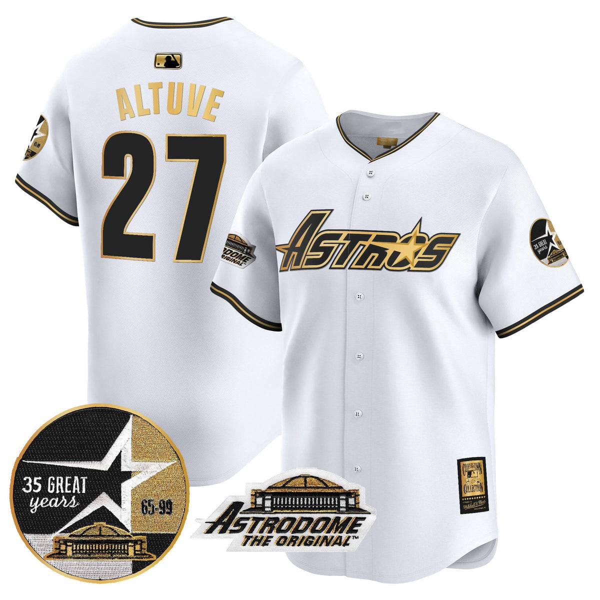 HA 1999 Throwback 35th & Astrodome Patch Vapor Premier Limited Jersey V3 - Stitched
