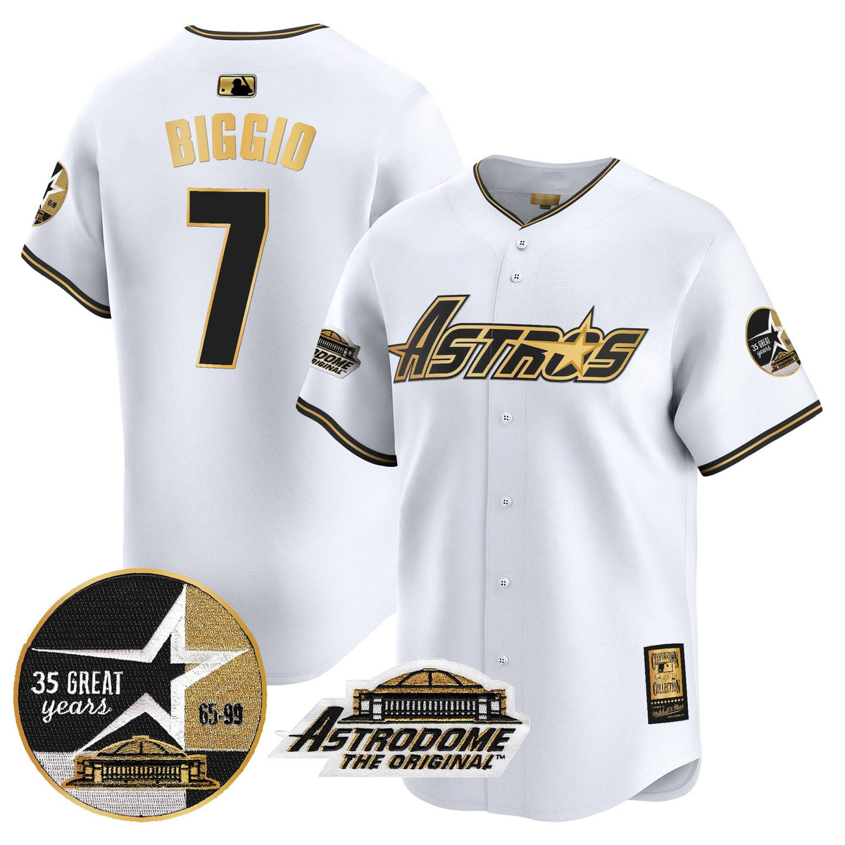 HA 1999 Throwback 35th & Astrodome Patch Vapor Premier Limited Jersey V3 - Stitched