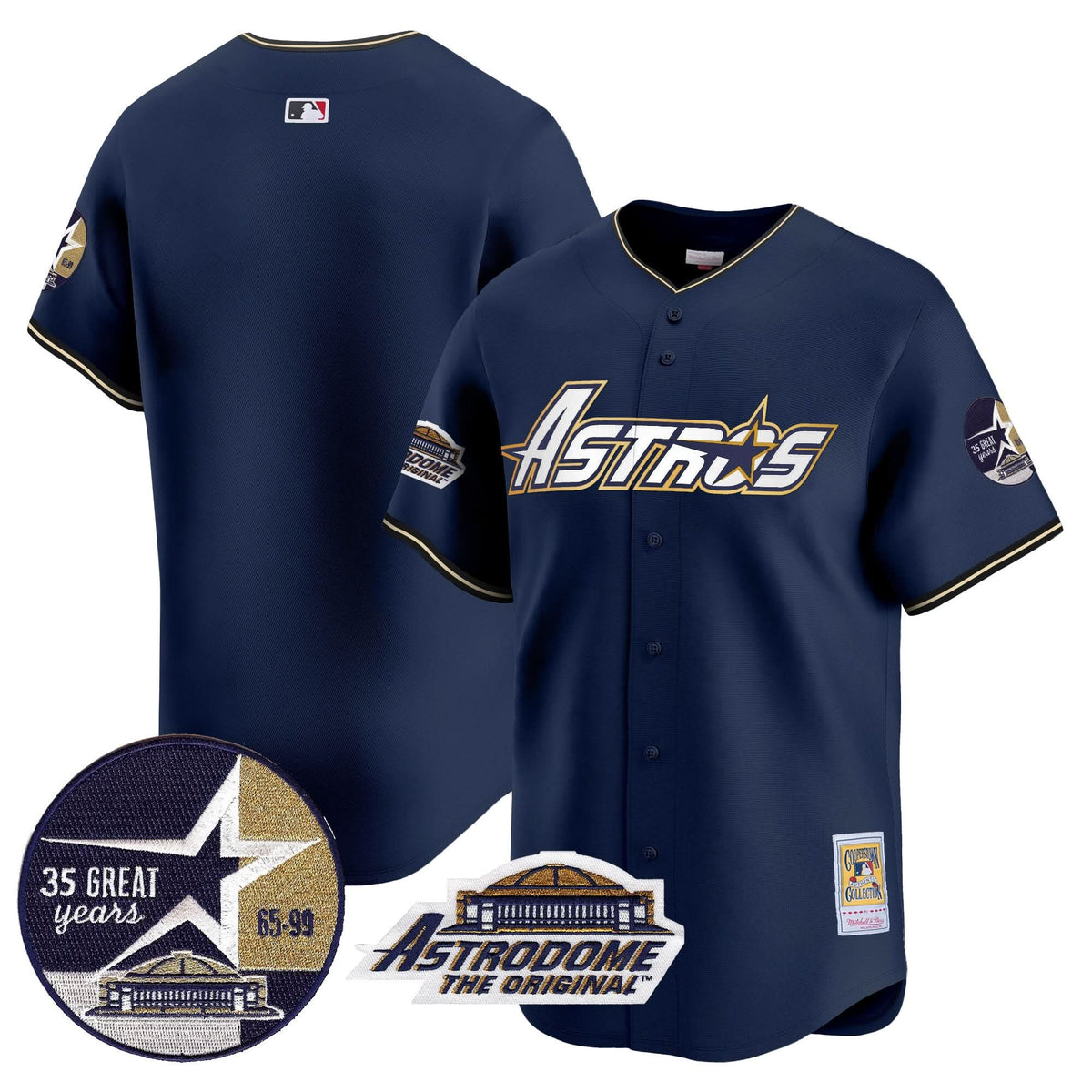 HA 1999 Throwback 35th & Astrodome Patch Vapor Premier Limited Jersey V3 - Stitched