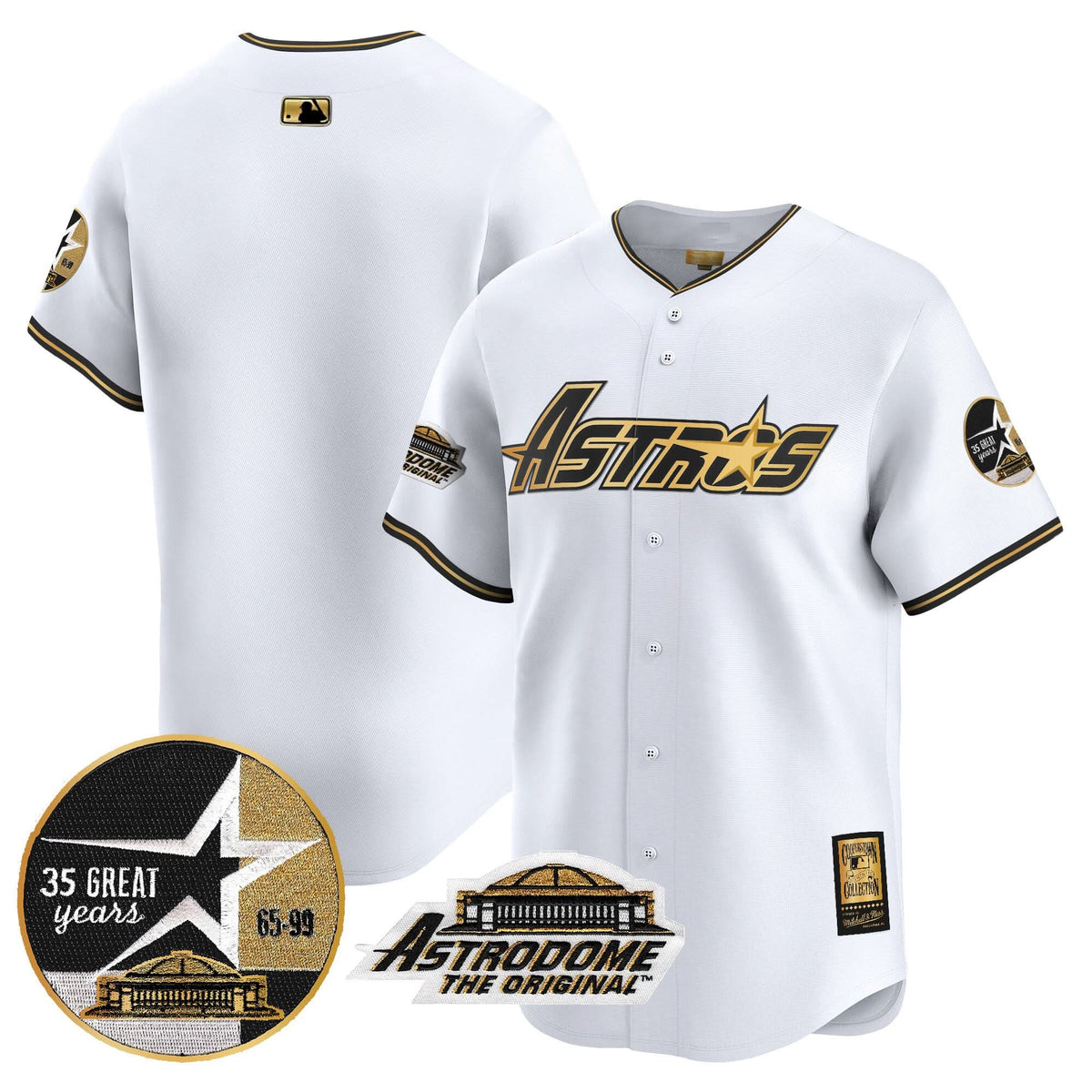 HA 1999 Throwback 35th & Astrodome Patch Vapor Premier Limited Jersey V3 - Stitched
