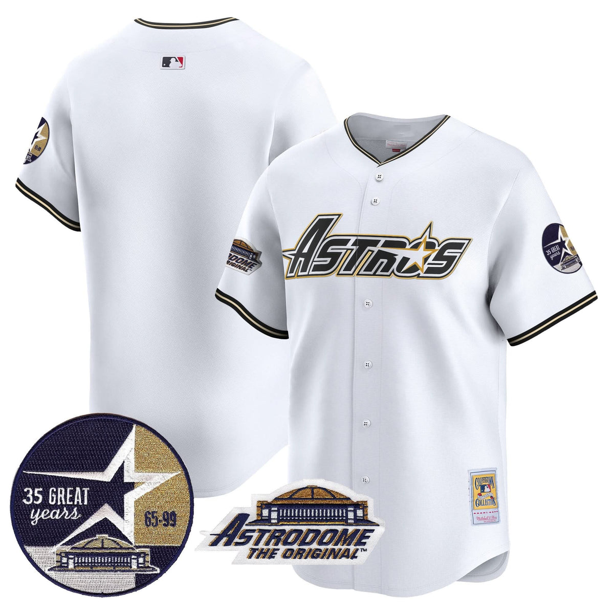 HA 1999 Throwback 35th & Astrodome Patch Vapor Premier Limited Jersey V3 - Stitched