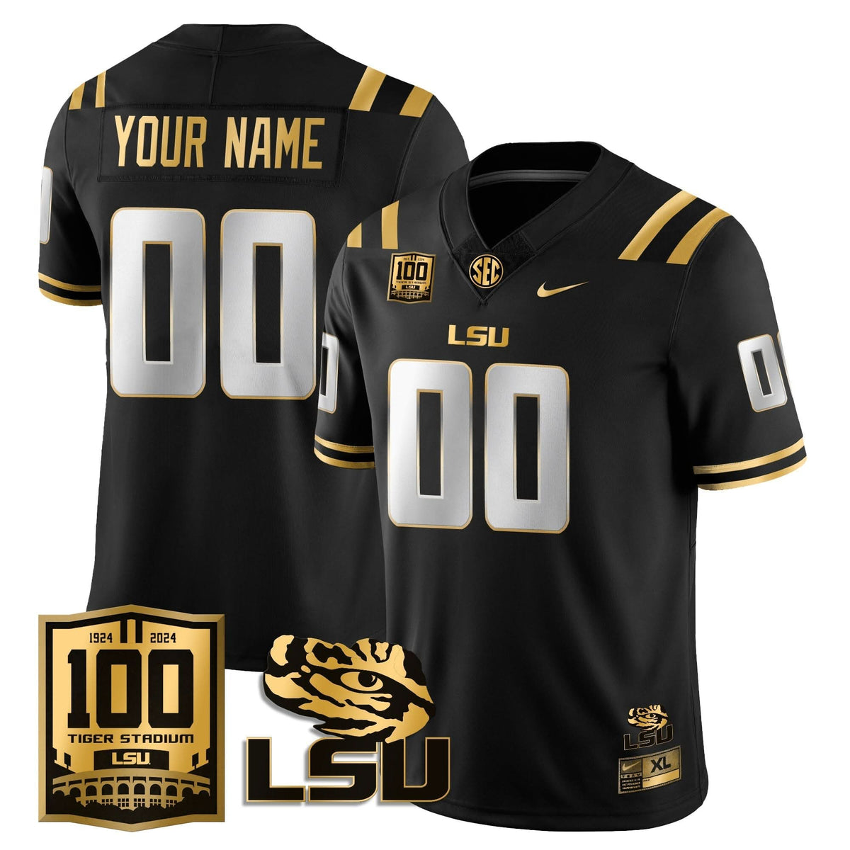 Custom LSU Football 2024 Vapor Jersey - 100th Tigers Stadium