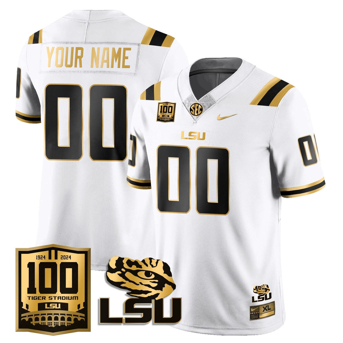 Custom LSU Football 2024 Vapor Jersey - 100th Tigers Stadium