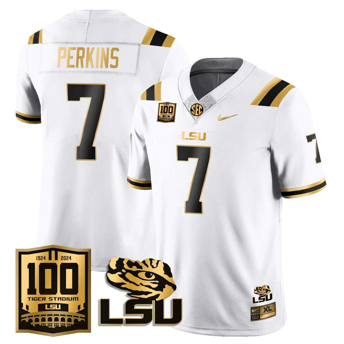LSU Football 2024 Vapor Jersey - 100th Tigers Stadium