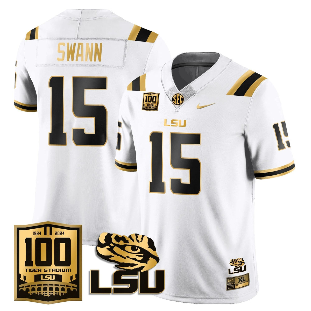 LSU Football 2024 Vapor Jersey - 100th Tigers Stadium