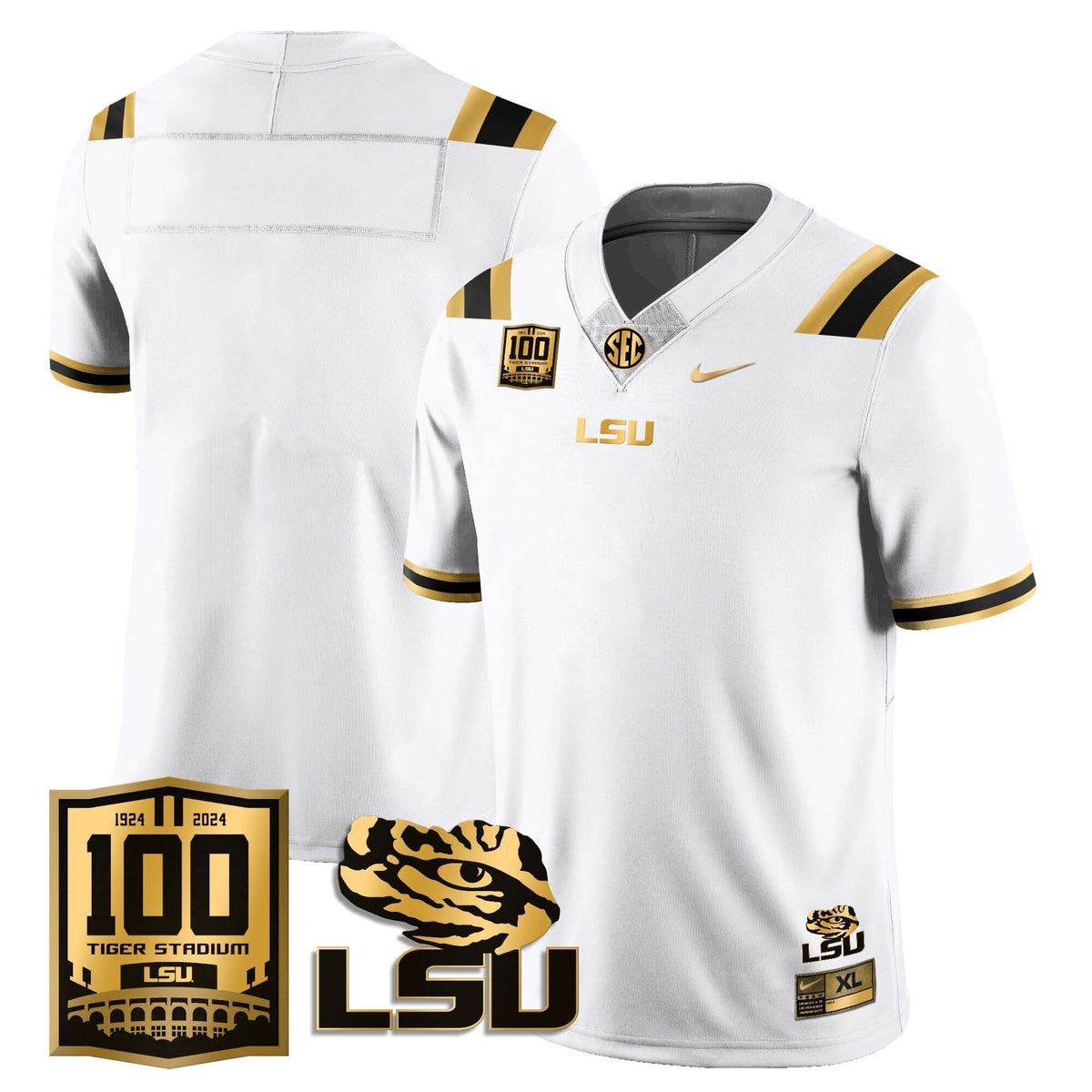 LSU Football 2024 Vapor Jersey - 100th Tigers Stadium