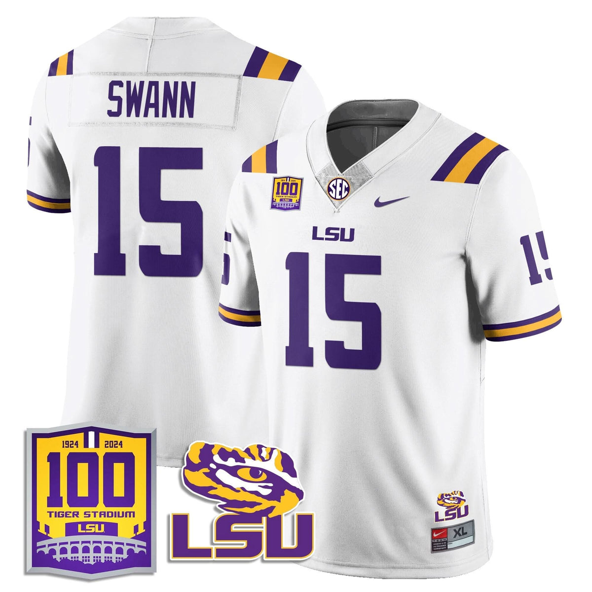 LSU Football 2024 Vapor Jersey - 100th Tigers Stadium