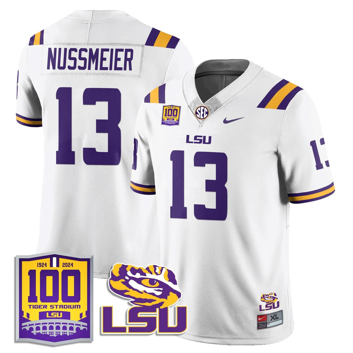 LSU Football 2024 Vapor Jersey - 100th Tigers Stadium