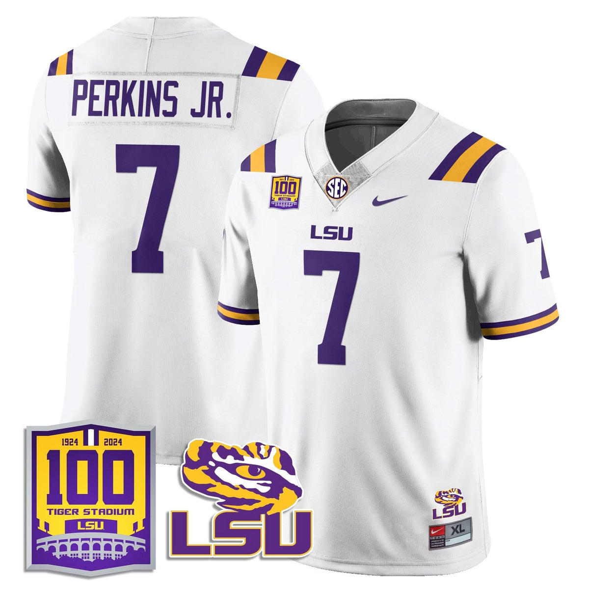 LSU Football 2024 Vapor Jersey - 100th Tigers Stadium