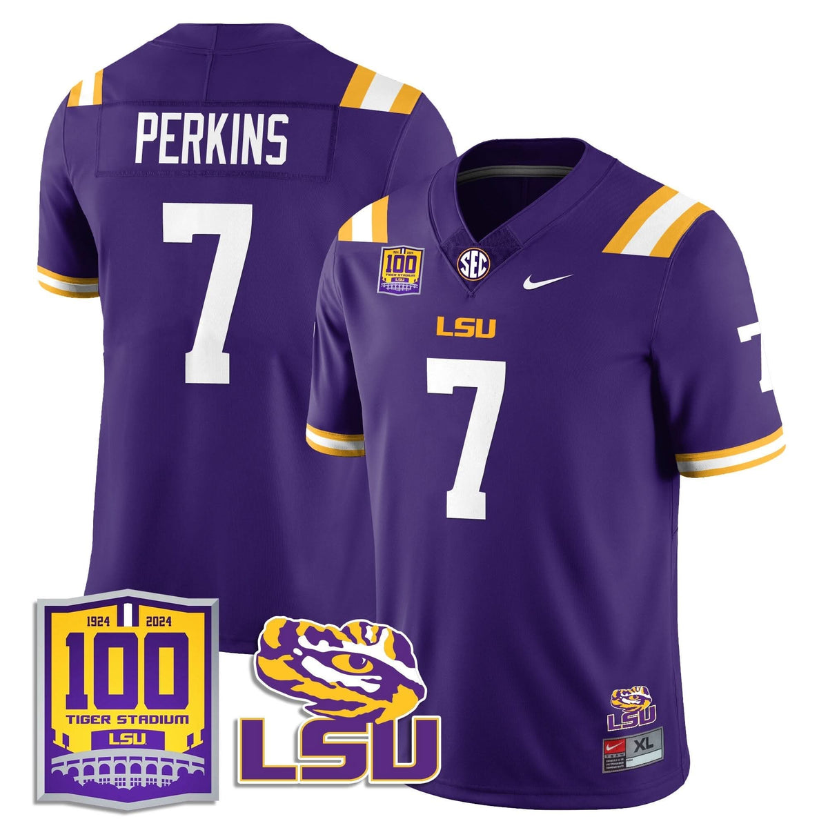 LSU Football 2024 Vapor Jersey - 100th Tigers Stadium