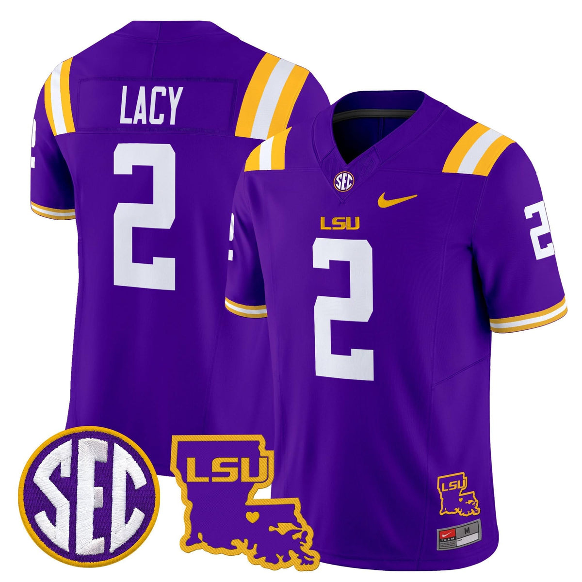 LSU 2025 Louisiana Patch Vapor Limited Jersey