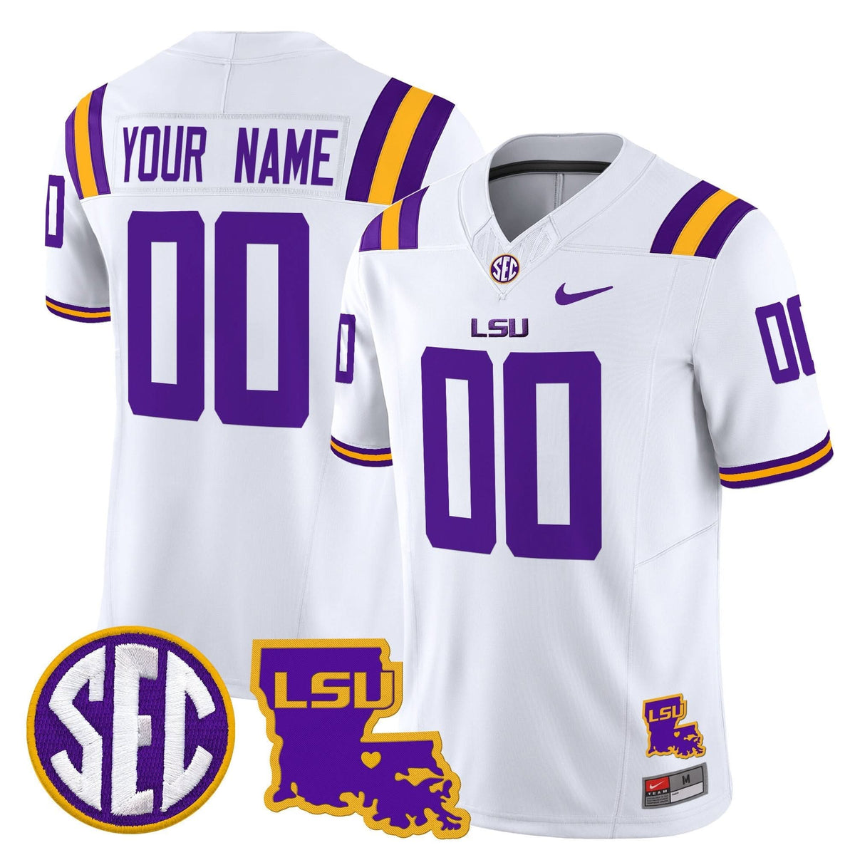 LSU 2024 Louisiana Patch Vapor Limited Custom Jersey