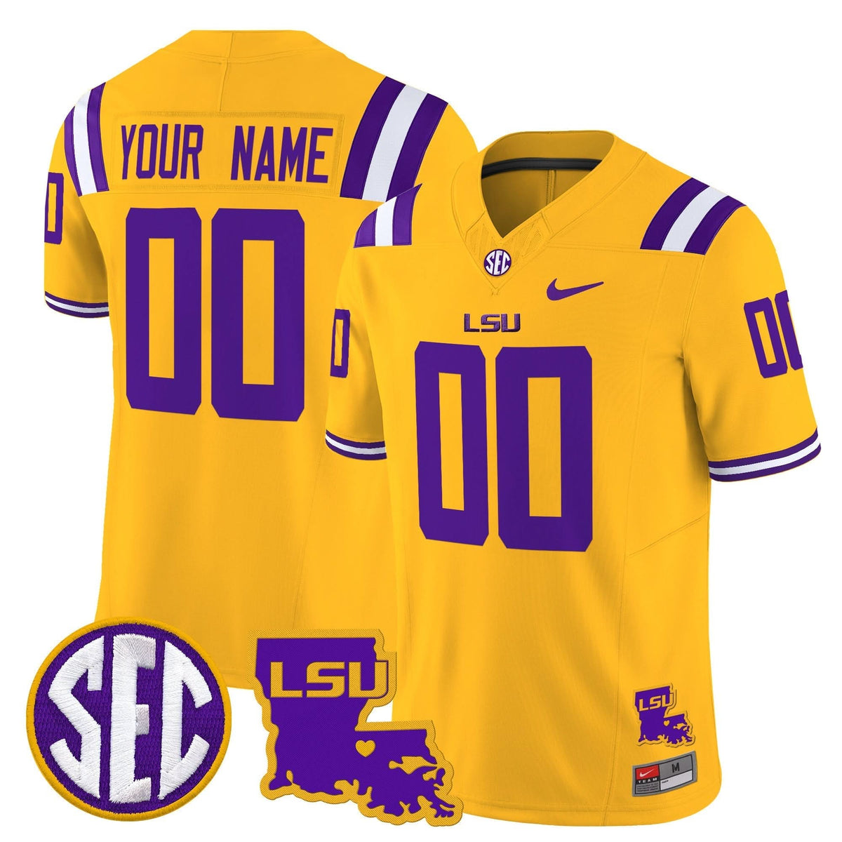 LSU 2024 Louisiana Patch Vapor Limited Custom Jersey